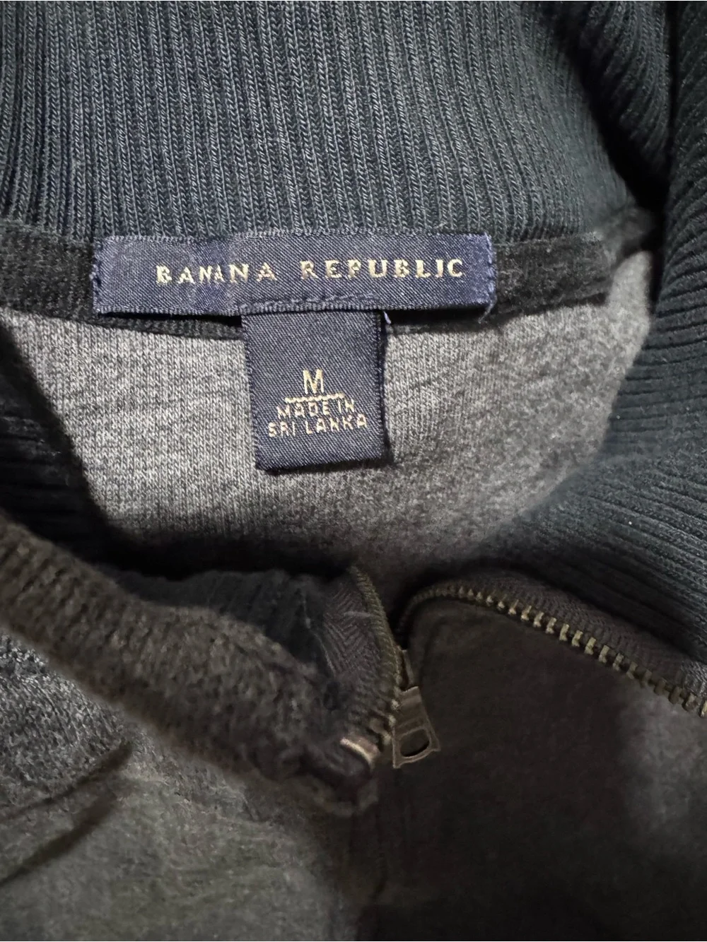 Banana Republic Men's Charcoal Gray Quarter-Zip Sweater Pullover